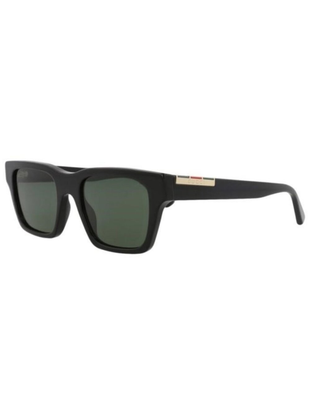New Gucci Mens Square/Rectangle Black Black Green Fashion Designer Sunglasses